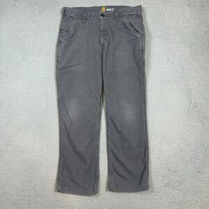 Carhartt Pants Mens 32x28 Gray Rugged Flex Relaxed Fit Canvas Chore Workwear